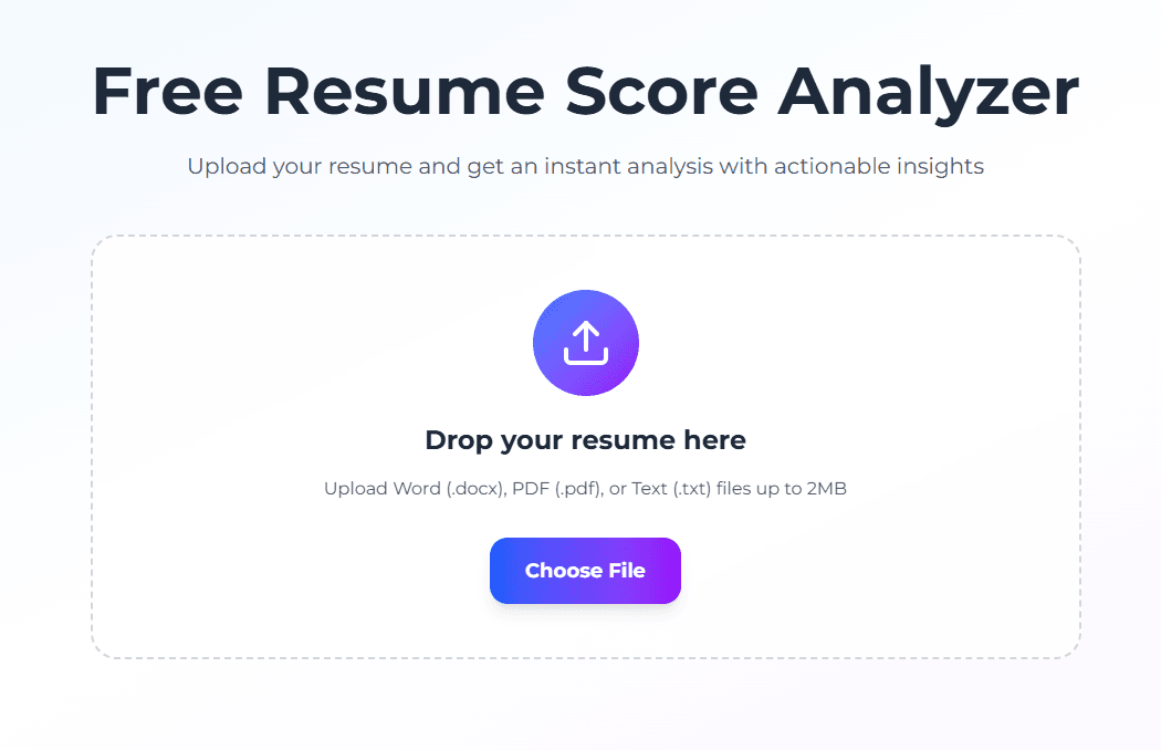 Free Resume Score Checker