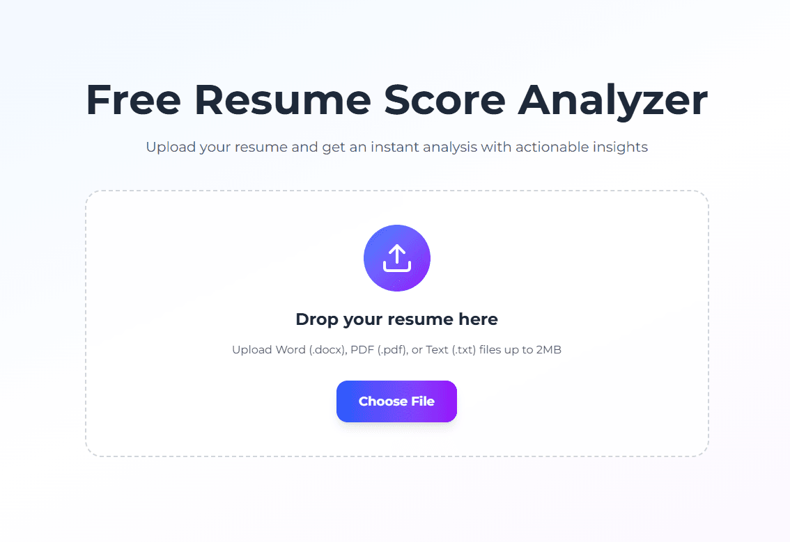 Free Resume Score Checker